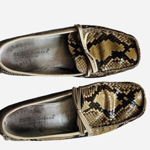 Dolce & Gabbana Women’s Snakeskin Leather Flats | Size 8.5